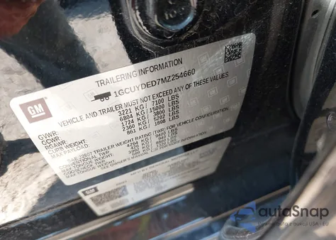 2021 Chevrolet Silverado 1500 4Wd Short Bed Lt from USA, damaged, VIN 1GCUYDED7MZ254660